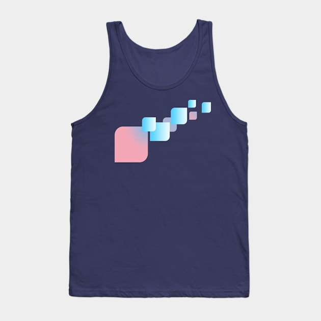 Trans Pride Cascading Abstract Tiles Tank Top by VernenInk